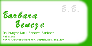 barbara bencze business card